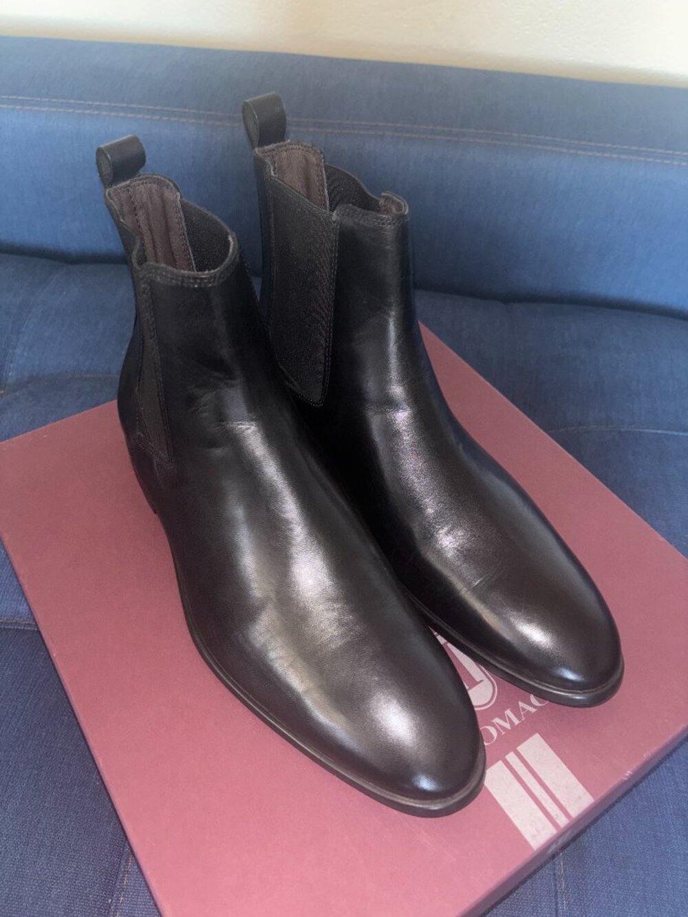Bruno Magli Nello Black Leather Chelsea Boot Sz 9 NWT Italian Made $395 Retail